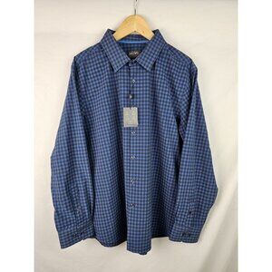 MOVE Performance Apparel Men's Shirt Size XXL Blue Plaid Long Sleeve Button Down